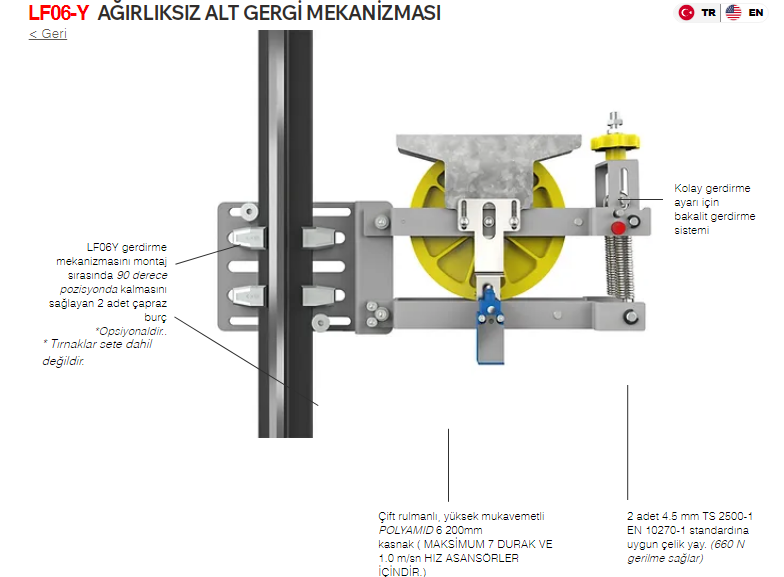 Deltatek LF06-Y Ağırlıksız Alt Gergi Mekanizması